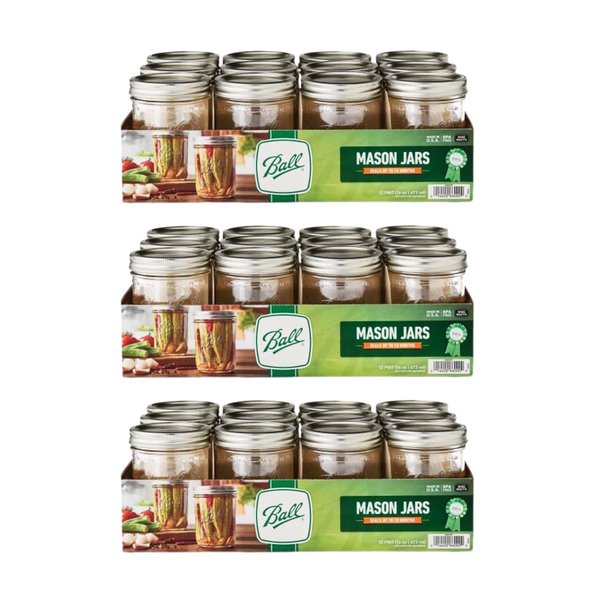 Quilted Glass Jelly Jars, 8 oz, BPA-Free, 12-Count - Ball