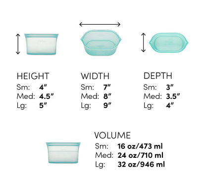 Reusable Silicone Bags, Stand-Up Zip Seal, 2-Bag Set - Zip Top
