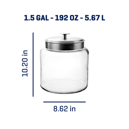 Glass Storage Jars with Fresh-Sealed Lids, 96 oz, 2-Pack – Anchor Hocking