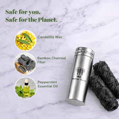 Biodegradable Bamboo Charcoal Dental Floss, Refillable Steel Container, Vegan – Me Mother Earth