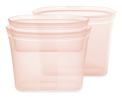 Reusable Silicone Bags, Stand-Up Zip Seal, 2-Bag Set - Zip Top
