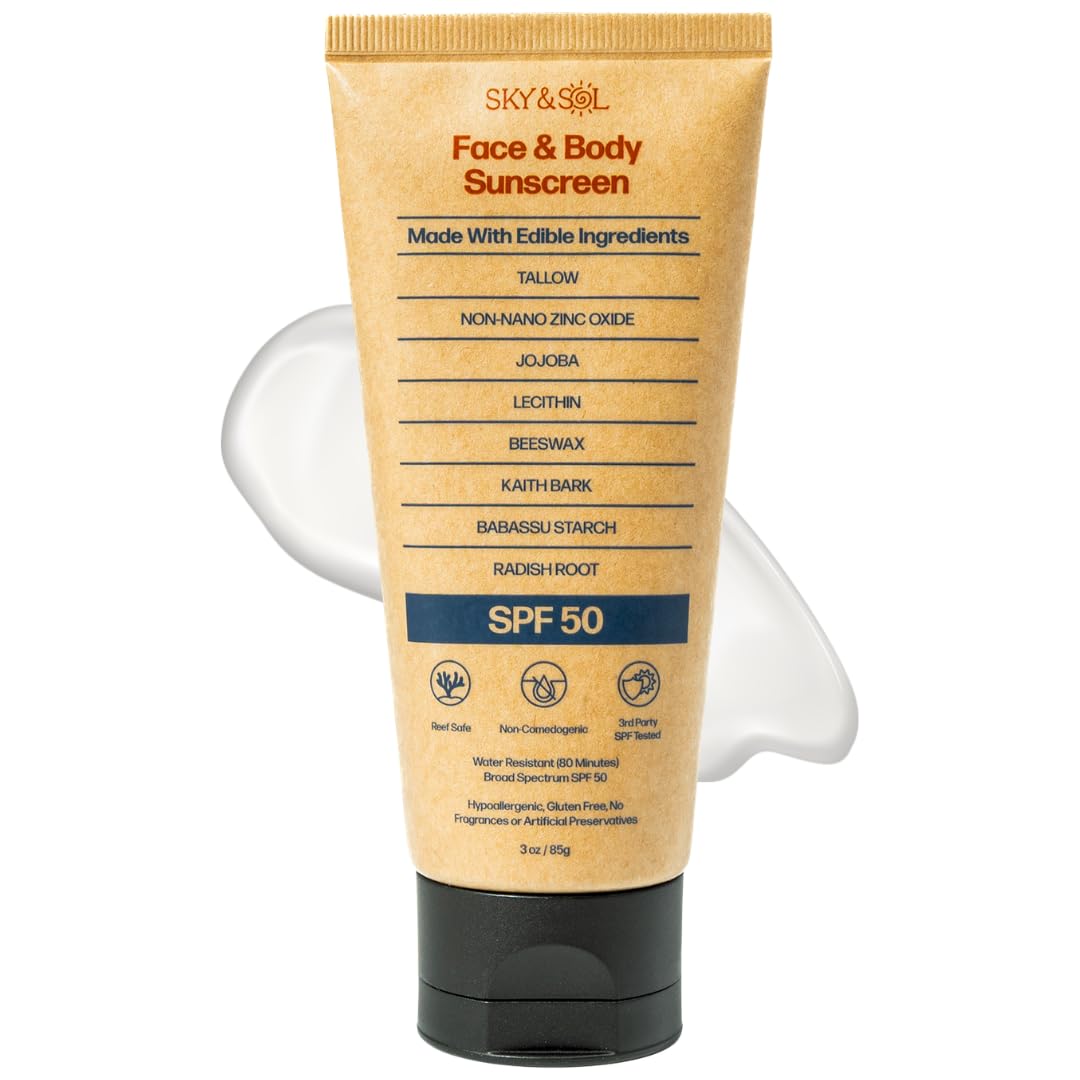 Mineral Sunscreen SPF 30, Non-Nano Zinc & Tallow, Fragrance-Free – Sky & Sol
