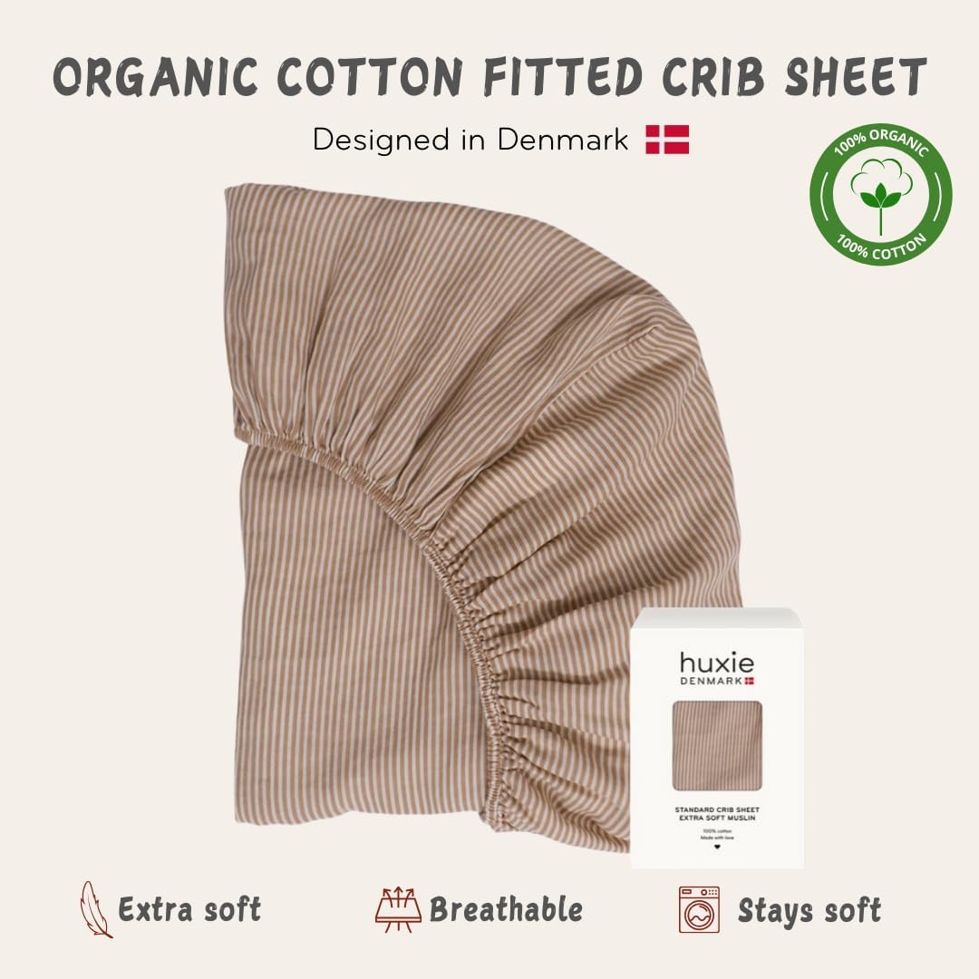 Huxie Organic Muslin Crib Sheet: 100% Cotton Purity