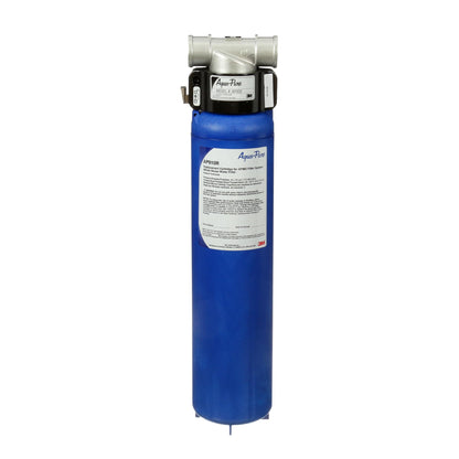 Blue water filter with Aqua-Pure branding on a white background