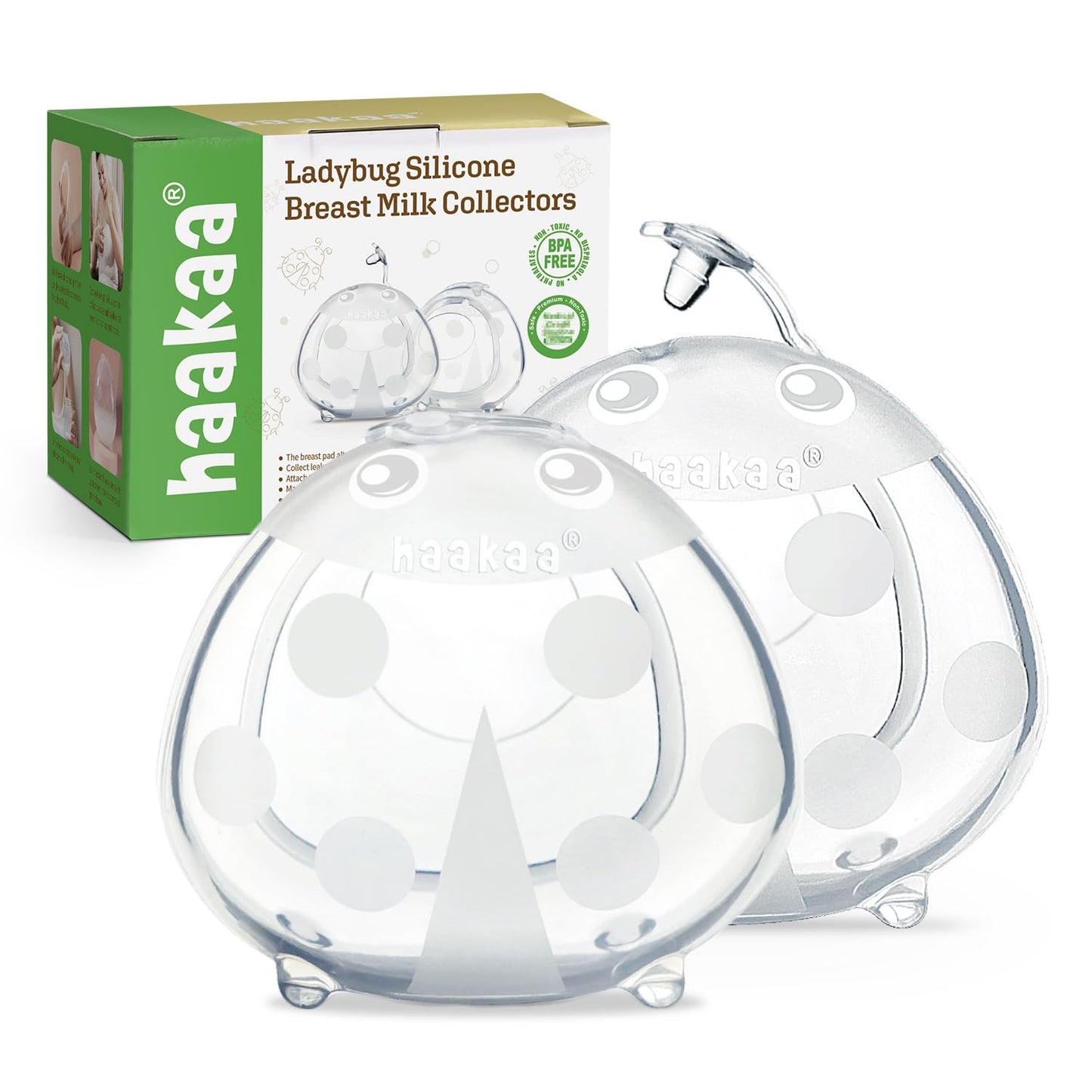 Haakaa Ladybug 2.5oz Wearable Silicone Milk Collector (2-Pack)