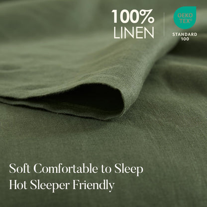 DAPU 100% Pure French Linen Sheets: Natural Normandy Flax Set