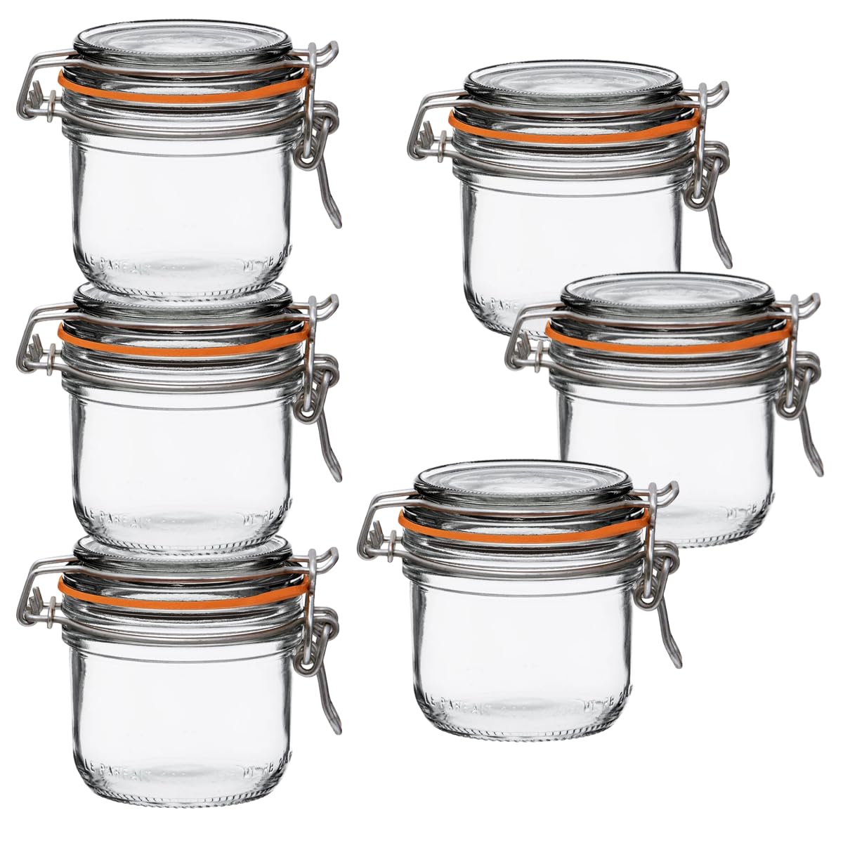 Le Parfait Super Terrine French Glass Jars (32oz Quart, Pack of 4)