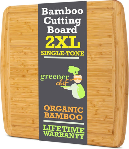 Non-Toxic Organic Bamboo Cutting Board, XL, FSC – Greener Chef