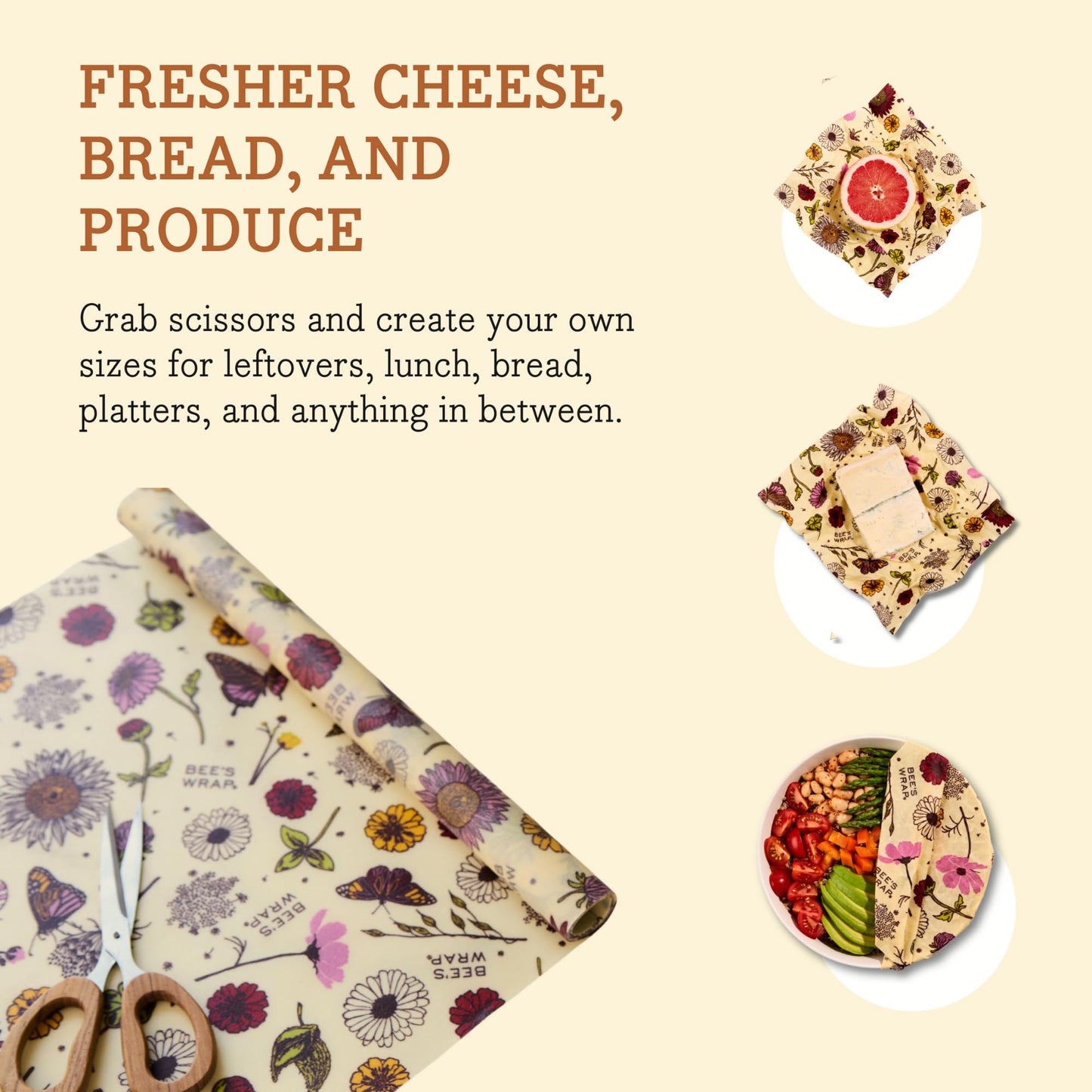 Plastic-Free Vegan Reusable Food Wrap Roll – Bee's Wrap