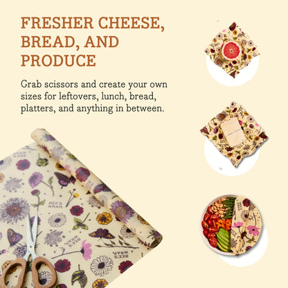 Plastic-Free Vegan Reusable Food Wrap Roll – Bee's Wrap