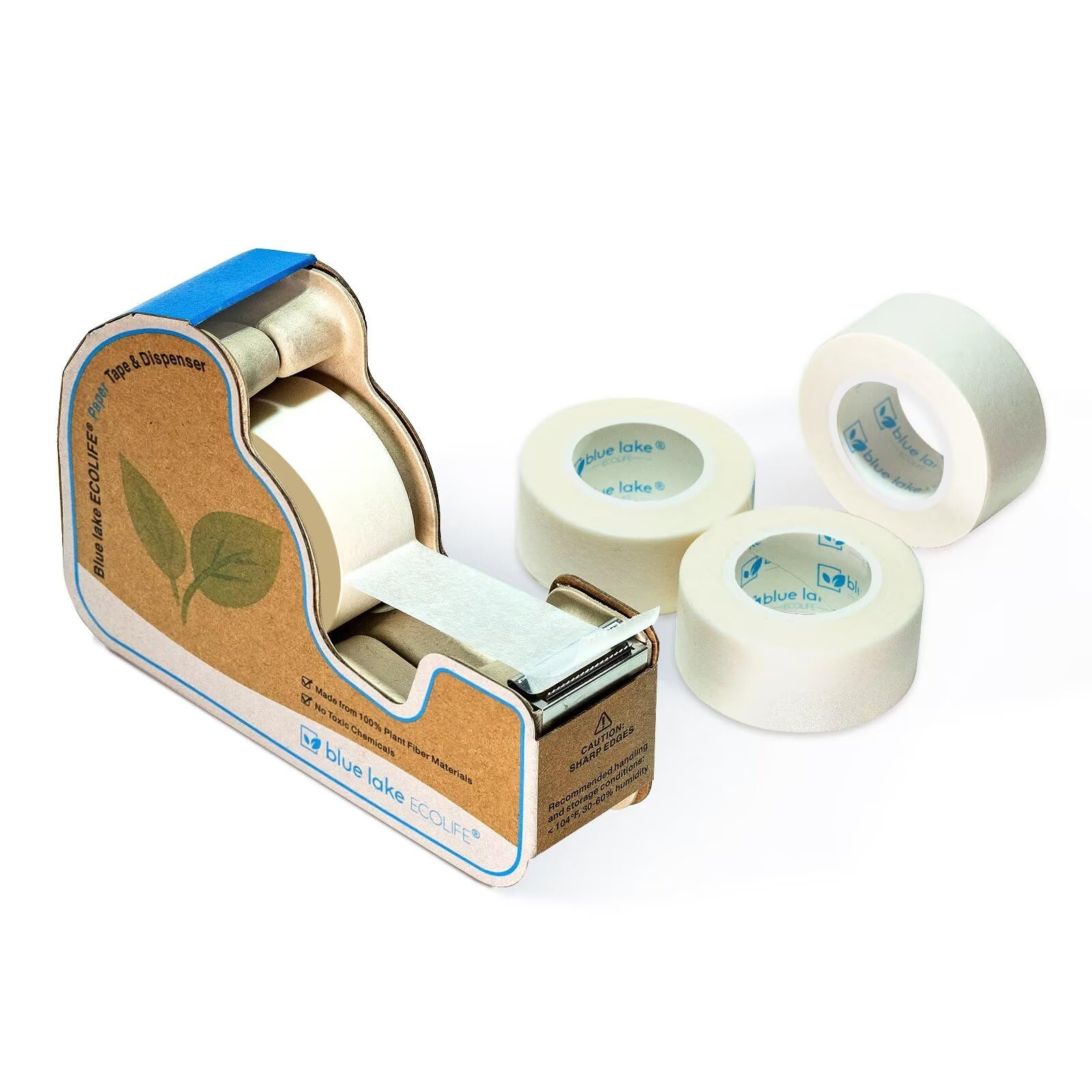 Tape dispenser with multiple rolls of tape on a white background