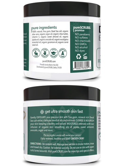 Fragrance-Free Dead Sea Salt Body Scrub, Organic Oils – pureSCRUBS Unscented