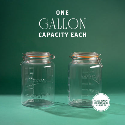 Plastic-Free 1-Gallon Glass Mason Jar with Glass Lid – Kitchentoolz