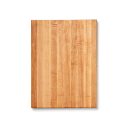 Wooden cutting board on a white background