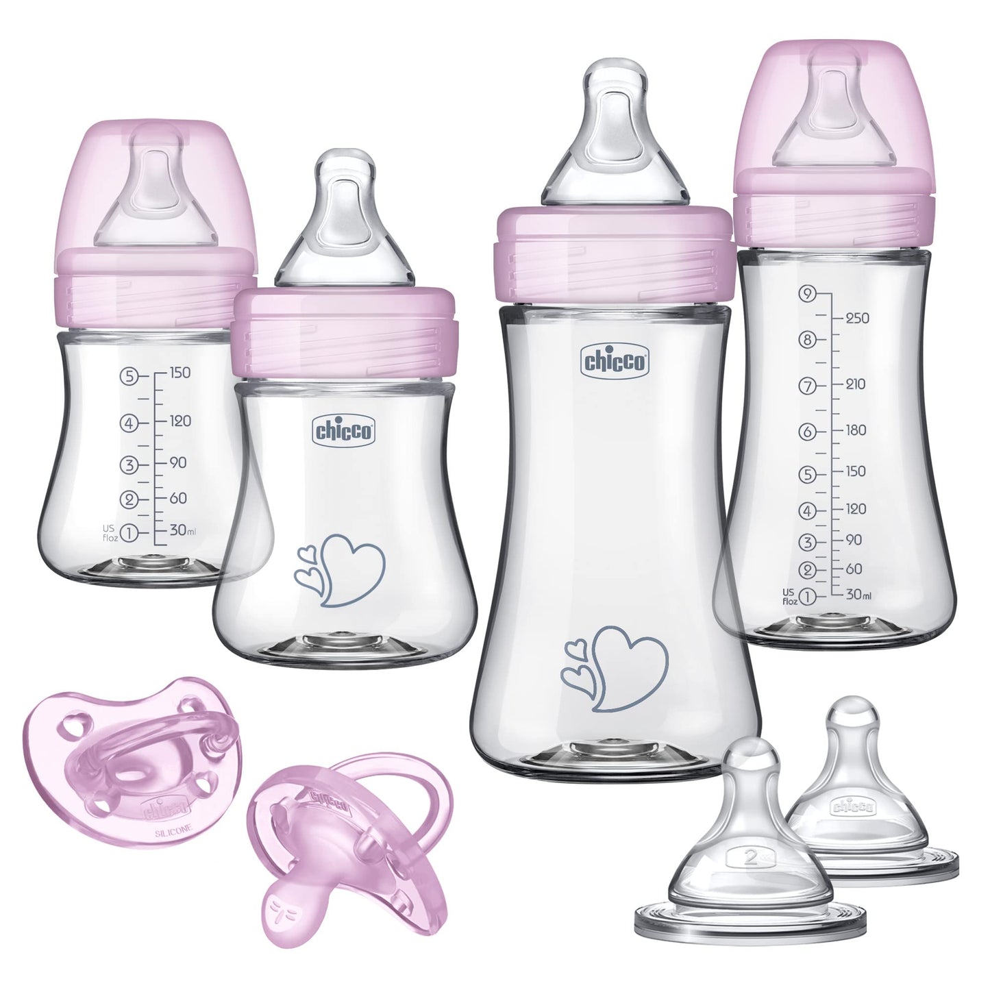 Chicco Duo 5oz Hybrid Baby Bottle with Invinci-Glass Interior (2-Pack)
