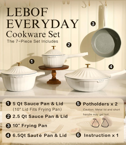 7-Piece Nonstick Ceramic Cookware Set