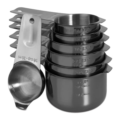 Microplastic-Free 18/8 Stainless Steel Measuring Cups & Spoons Set, 13-Piece