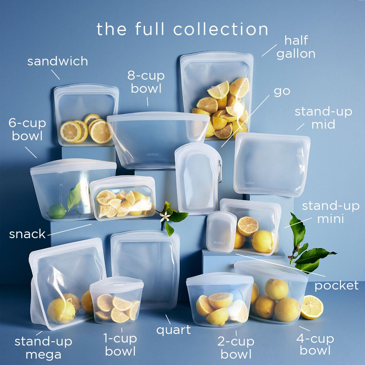 Reusable Silicone Food Storage Bags, 5-Pack – Stasher