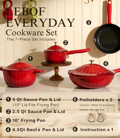7-Piece Nonstick Ceramic Cookware Set
