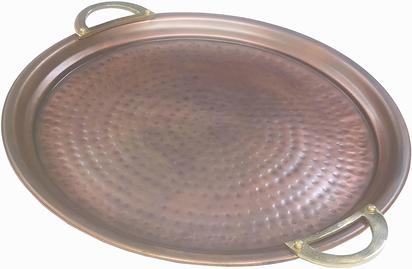 Handmade Hammered Copper Serving Tray, 14-Inch (Aruma)