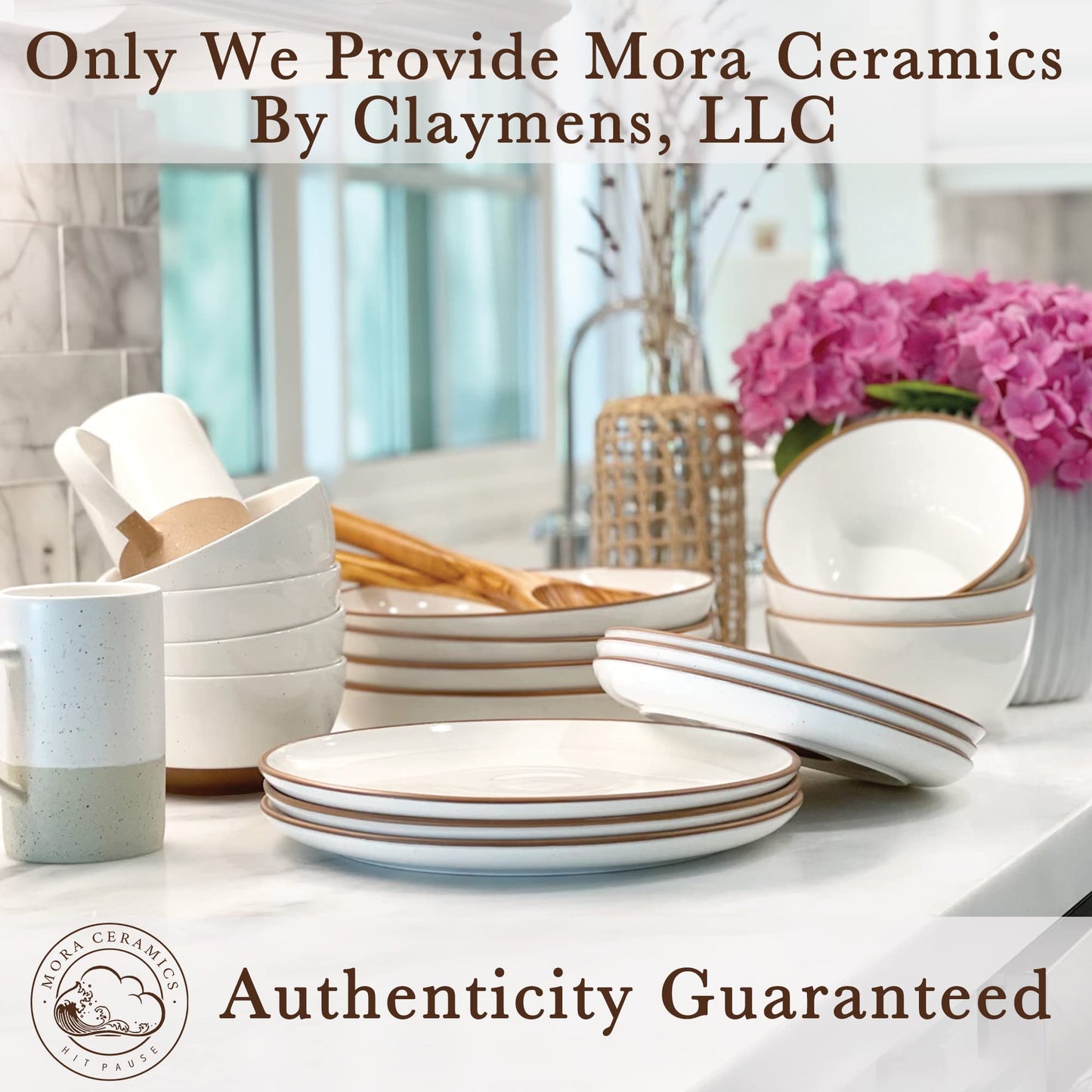 Lead-Free Ceramic Dinner Plates, Lab-Tested – Mora (Set of 6)
