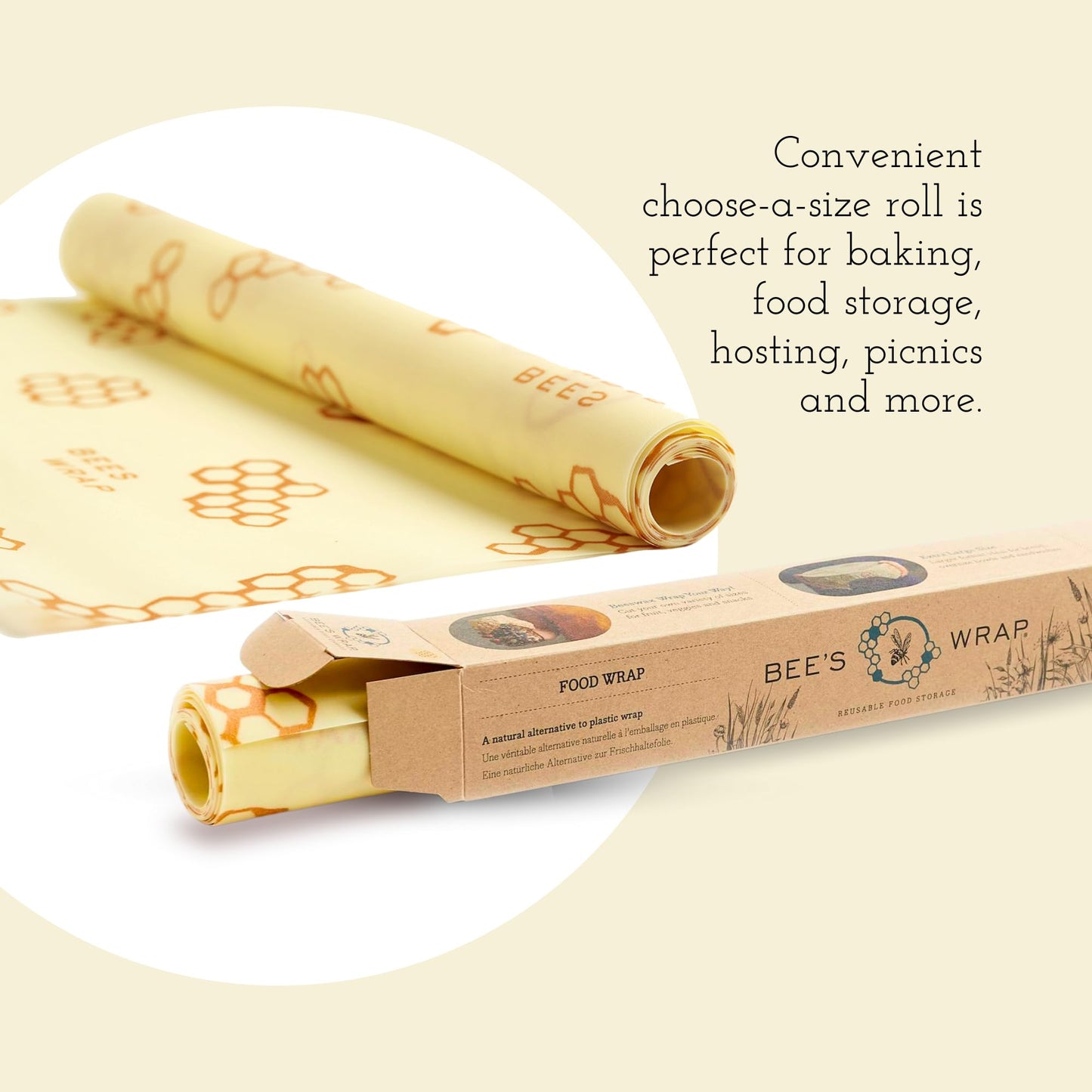 Plastic-Free Vegan Reusable Food Wrap Roll – Bee's Wrap