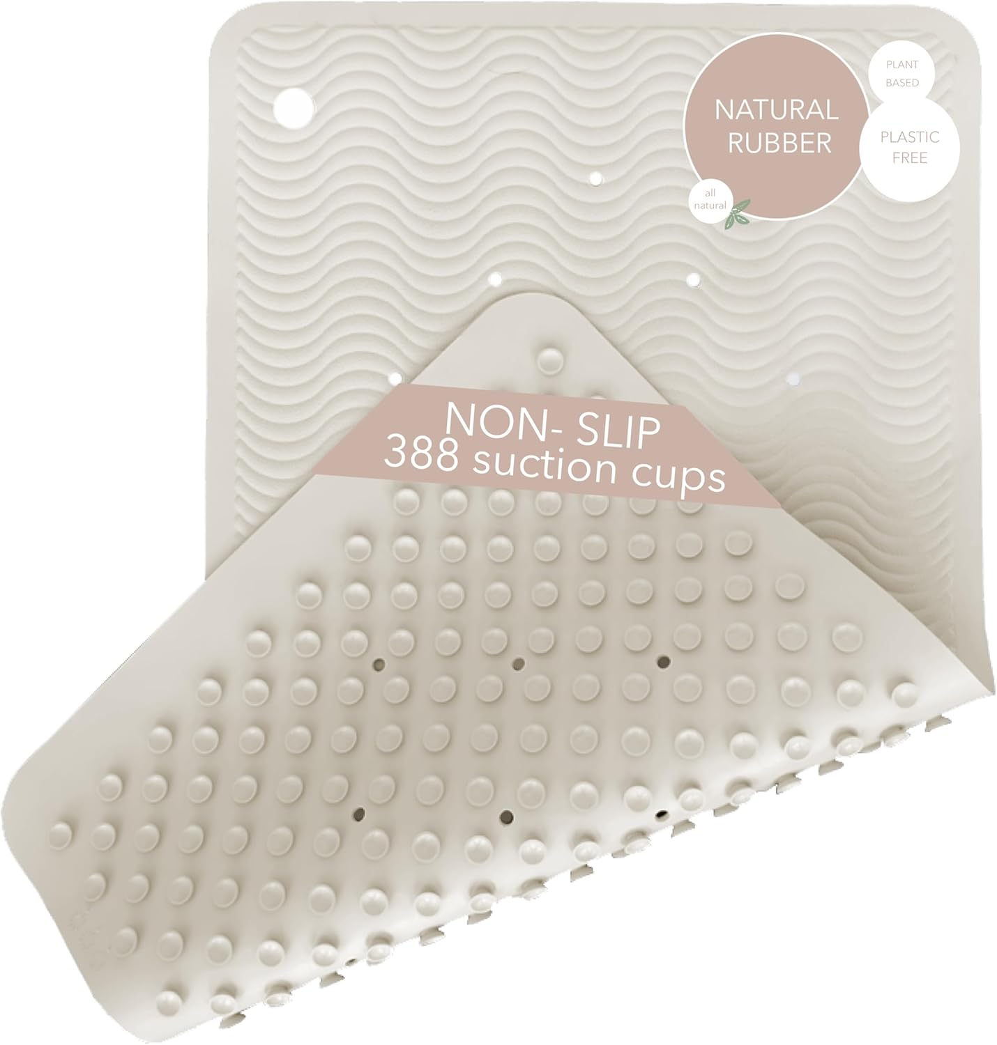 HEVEA Natural Rubber Wave Bath Mat: Plastic-Free & Biodegradable