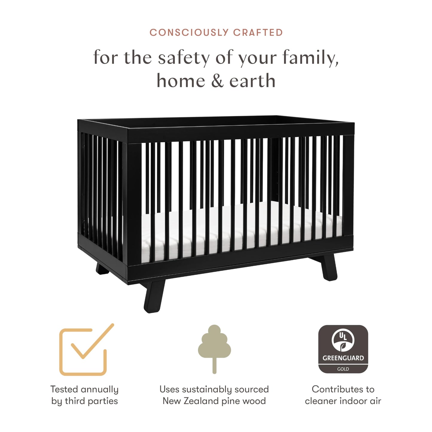 Babyletto Hudson 3-in-1 Crib: GREENGUARD Gold Purity
