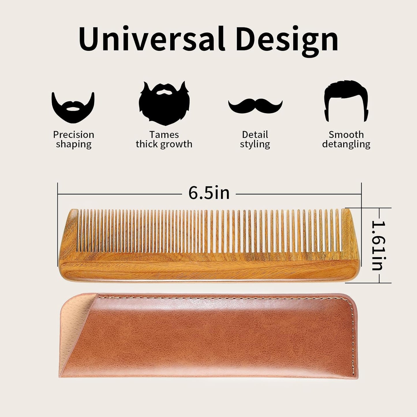 Handmade Green Sandalwood Wooden Comb, Anti-Static & Vegan – Onedor