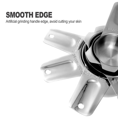 Microplastic-Free 18/8 Stainless Steel Measuring Cups & Spoons Set, 13-Piece