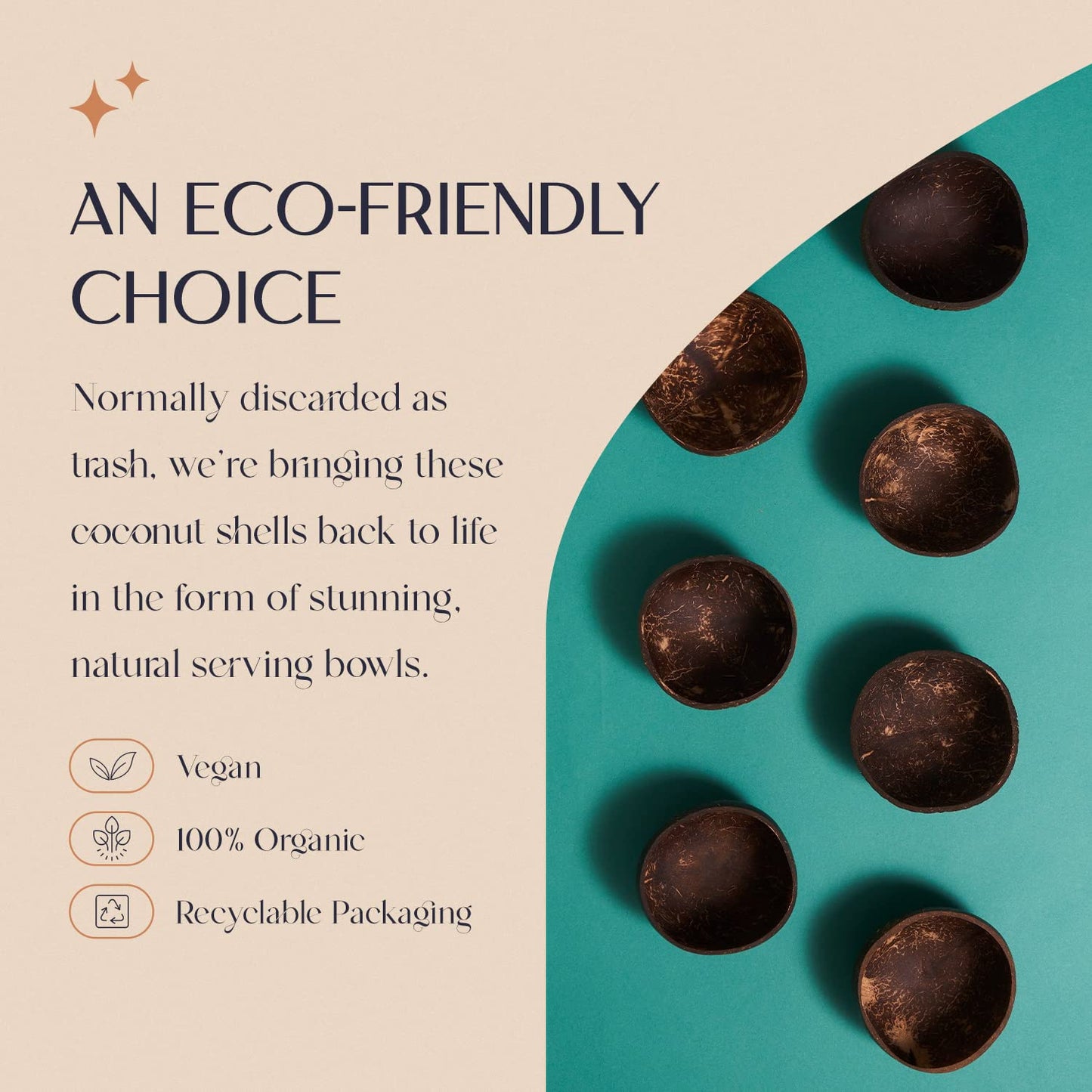 Non-Toxic Coconut Bowl Set with Wooden Spoons (COCOBOWLCO)