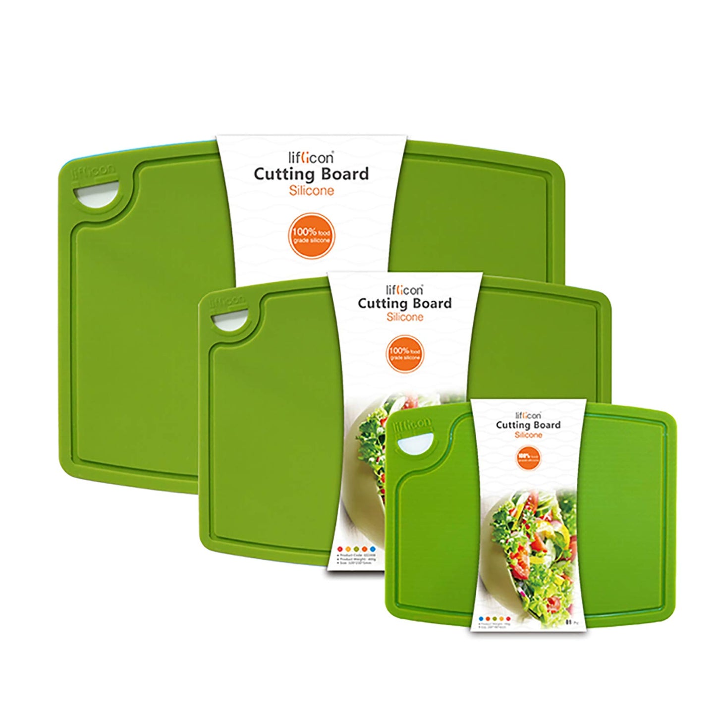 Non-Toxic Food-Grade Silicone Cutting Board Set, 3-Piece – Liflicon
