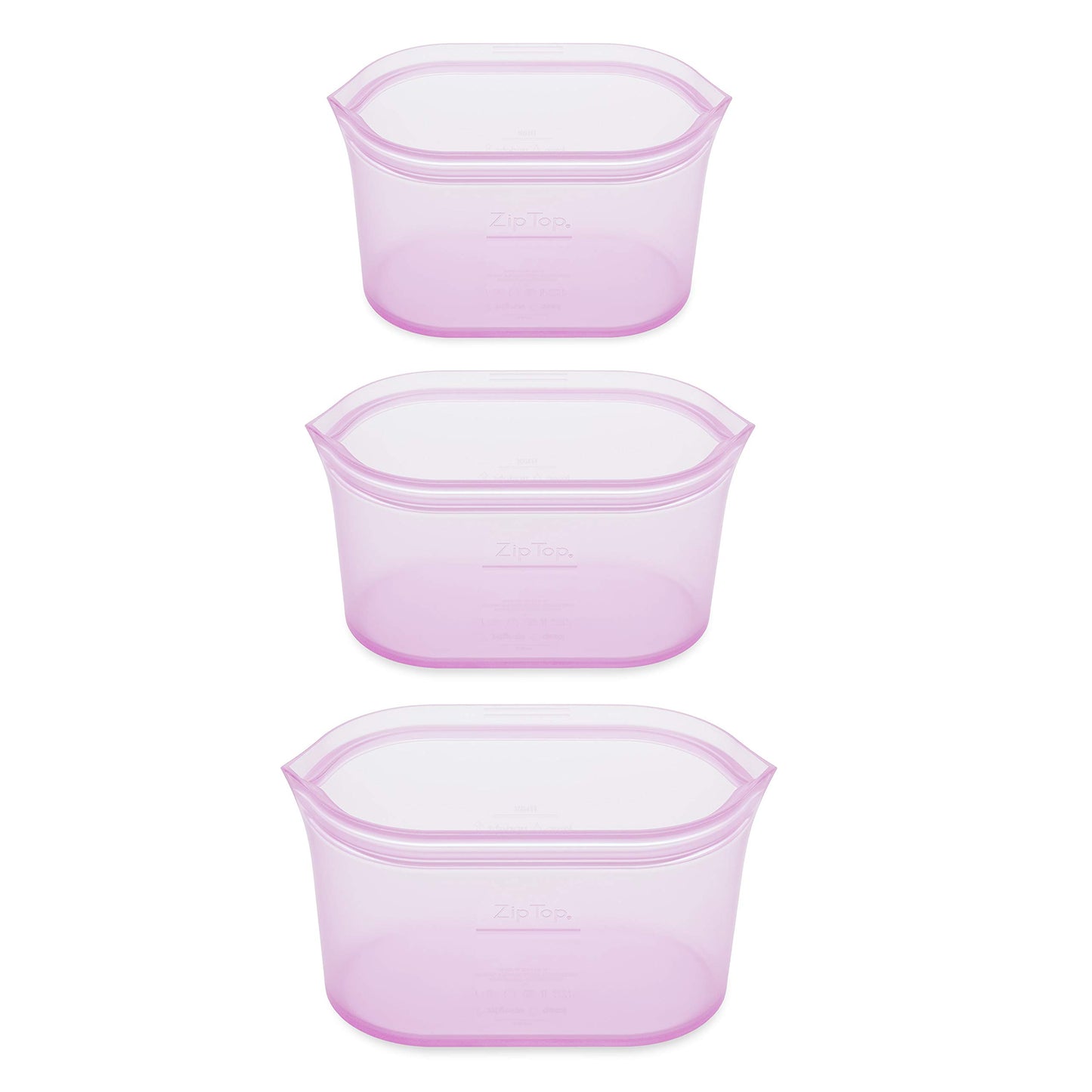 Reusable Silicone Bags, Stand-Up Zip Seal, 2-Bag Set - Zip Top