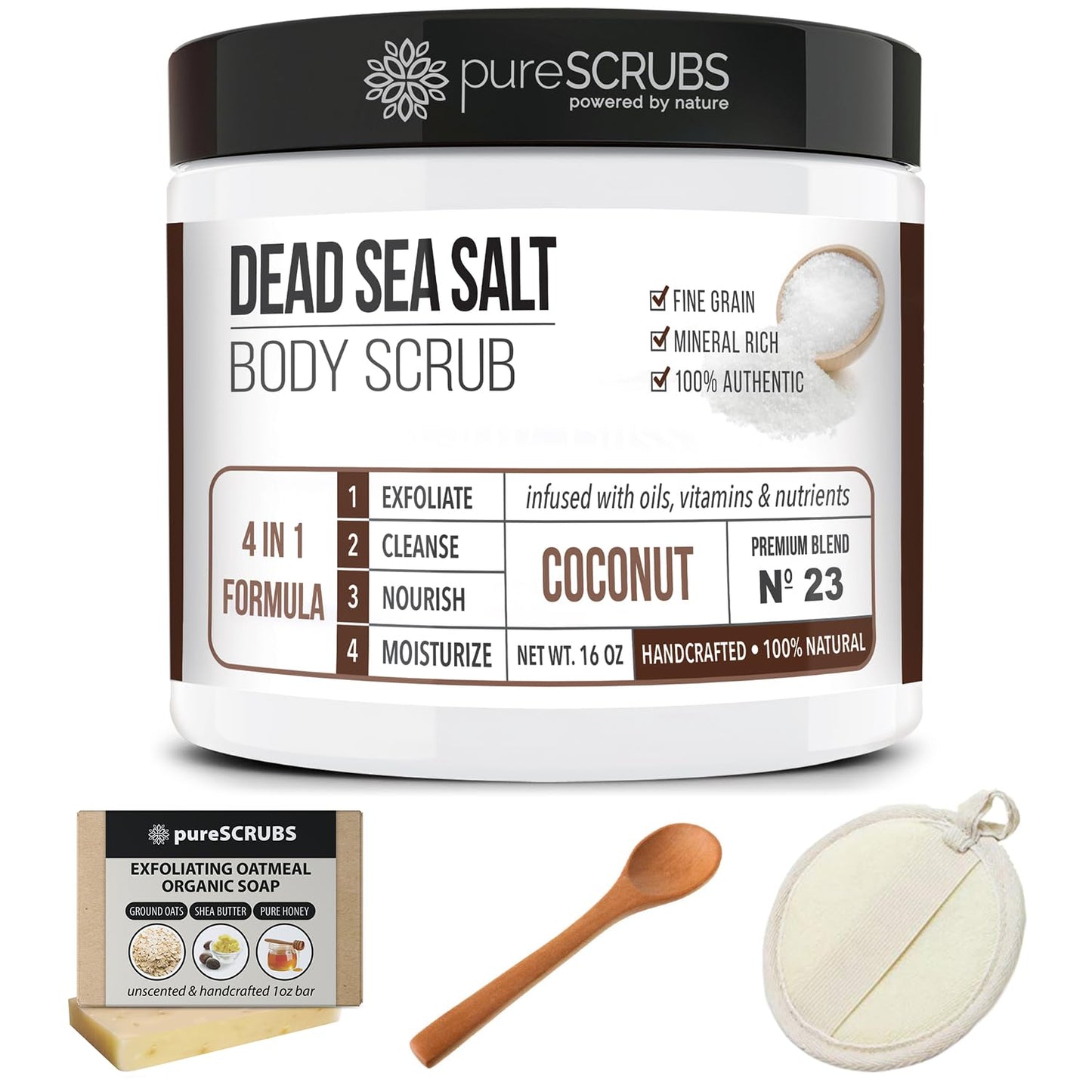 Fragrance-Free Dead Sea Salt Body Scrub, Organic Oils – pureSCRUBS Unscented