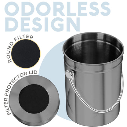 Microplastic-Free Kitchen: Epica Stainless Steel Compost Bin Non-Toxic