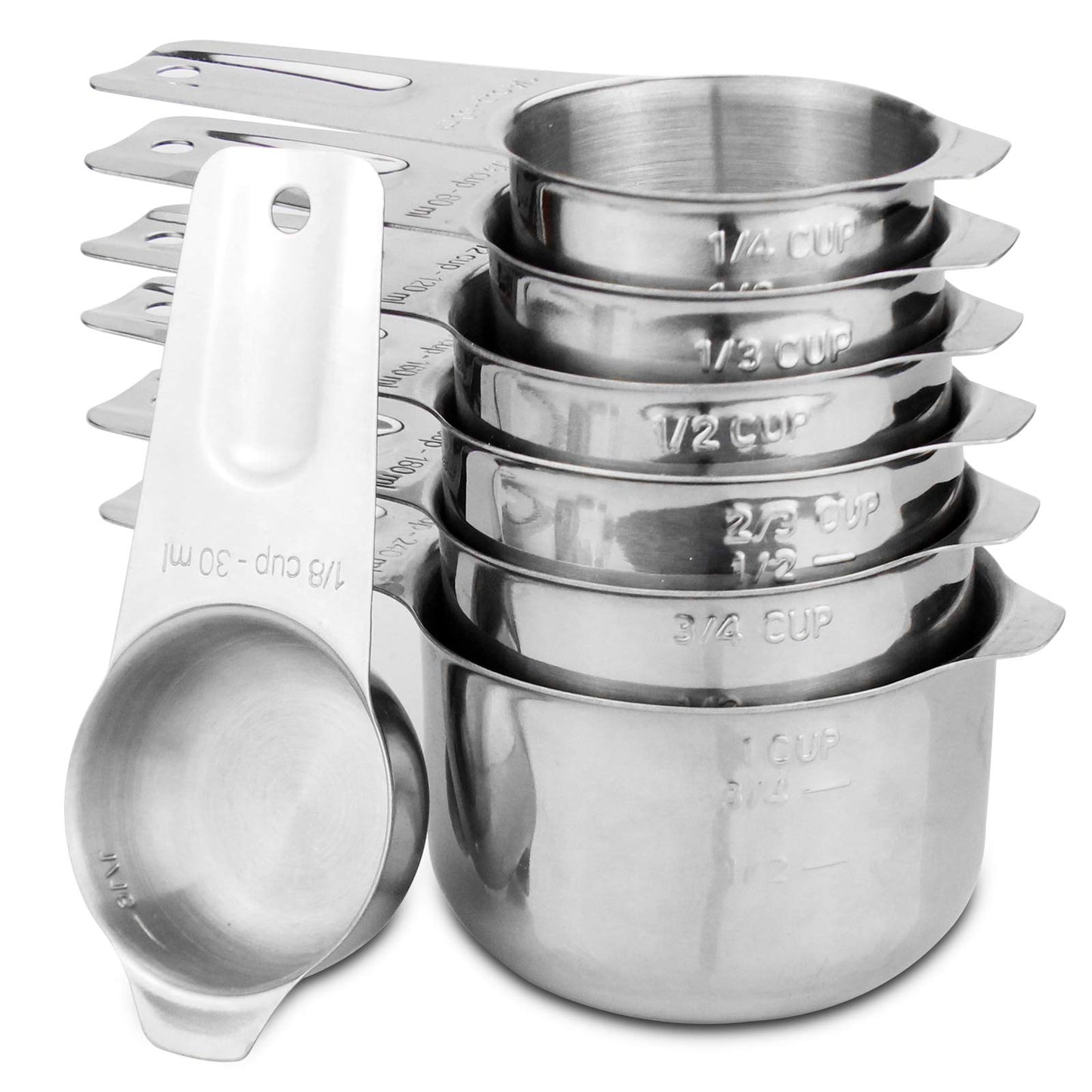 Microplastic-Free 18/8 Stainless Steel Measuring Cups & Spoons Set, 13-Piece