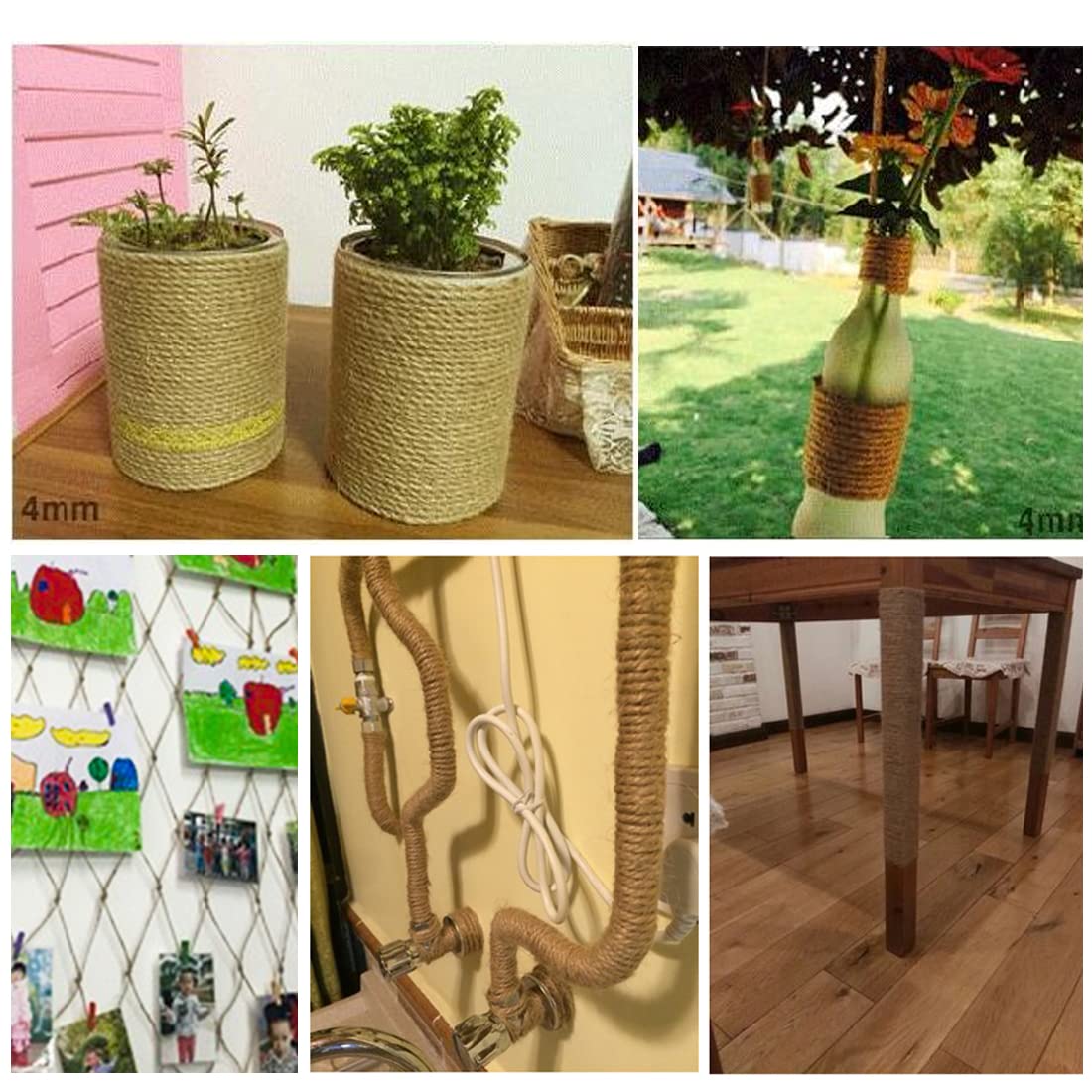 100% Natural Jute Twine: 1100 Feet of Biodegradable Cord for Zero-Waste Crafting and Gardening