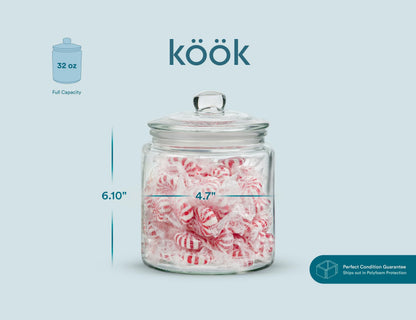 Plastic-Free Half-Gallon Glass Storage Jars, Glass Lids, 2-Pack – KooK