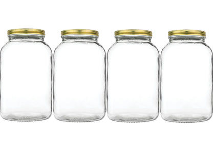 1-Gallon Glass Mason Jars with Airtight Metal Lids, 2-Pack - Kitchentoolz