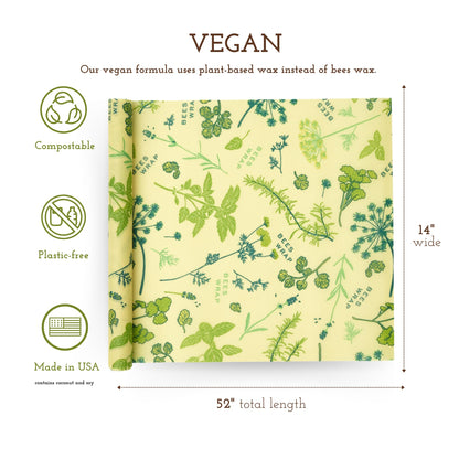 Plastic-Free Vegan Reusable Food Wrap Roll – Bee's Wrap