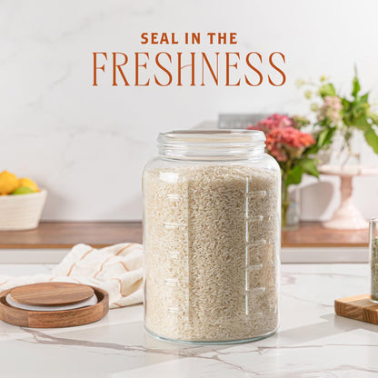 Plastic-Free 1-Gallon Glass Mason Jar with Acacia Wood Lid – Kitchentoolz