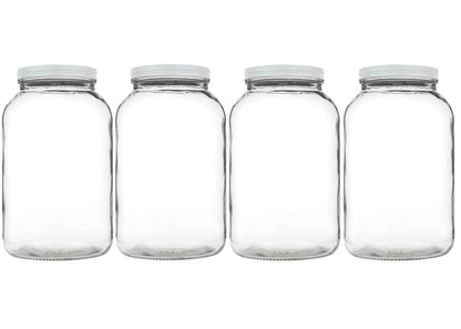 1-Gallon Glass Mason Jars with Airtight Metal Lids, 2-Pack - Kitchentoolz