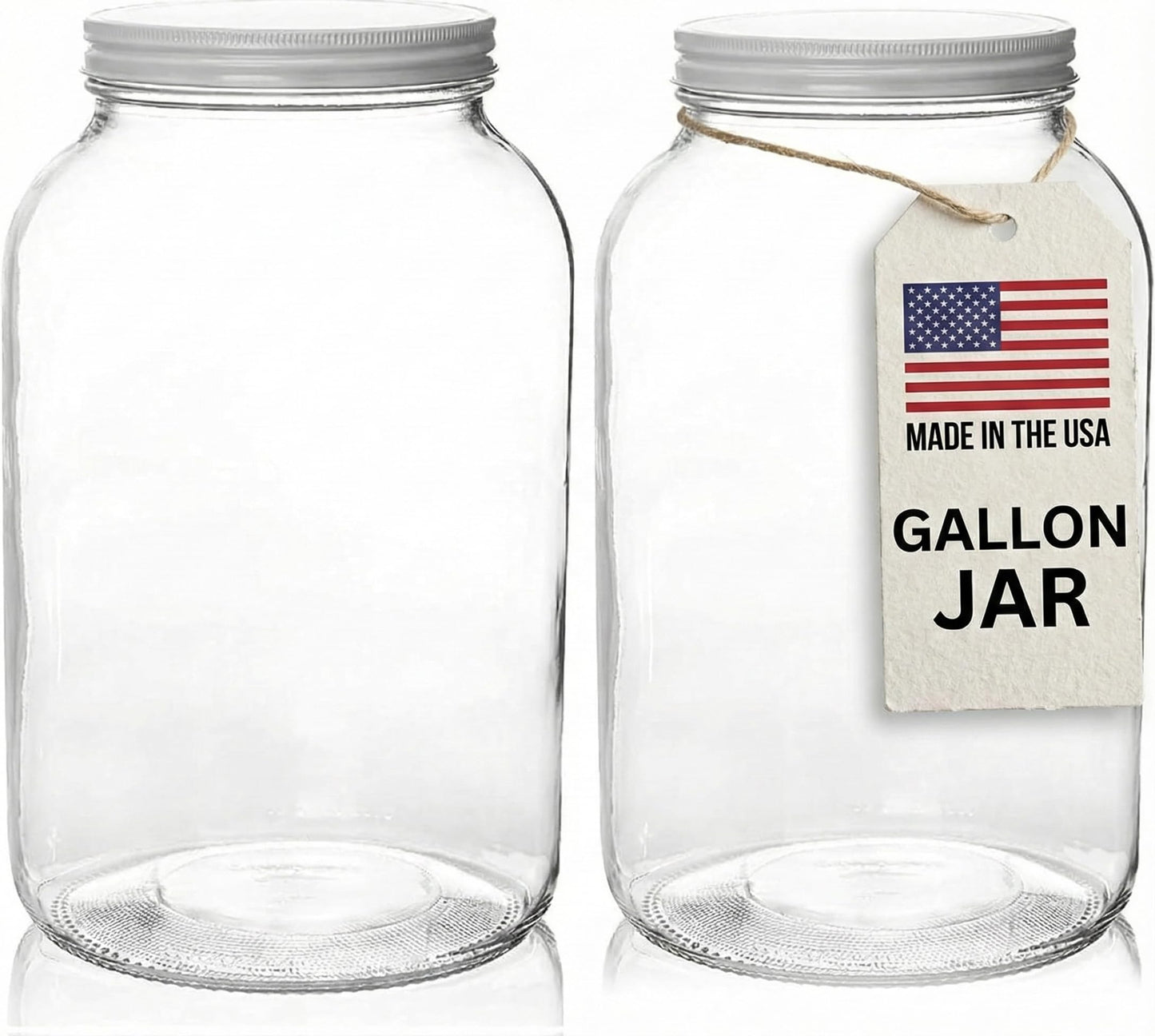 1-Gallon Glass Mason Jars with Airtight Metal Lids, 2-Pack - Kitchentoolz