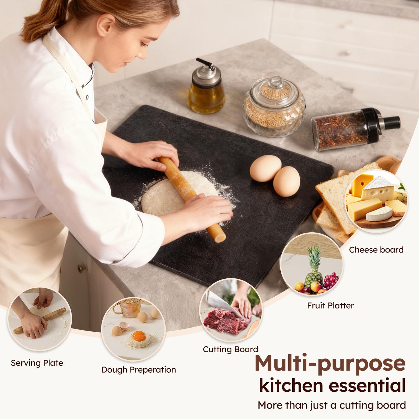Non-Toxic Natural Granite Cutting & Pastry Board – Diflart