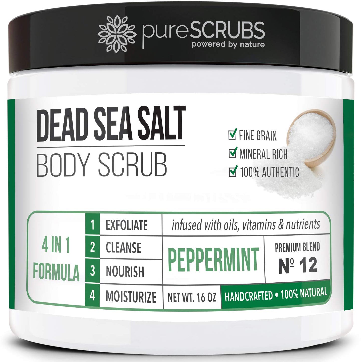 Fragrance-Free Dead Sea Salt Body Scrub, Organic Oils – pureSCRUBS Unscented