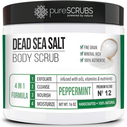 Fragrance-Free Dead Sea Salt Body Scrub, Organic Oils – pureSCRUBS Unscented