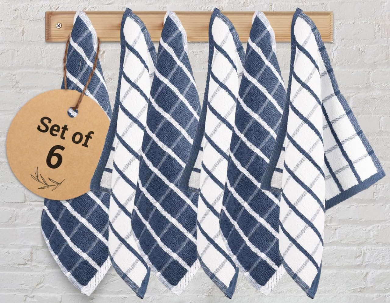 Microplastic-Free Kitchen: Urban Villa Cotton Dish Towels 6-Pack Non-Toxic