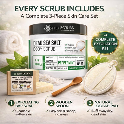 Fragrance-Free Dead Sea Salt Body Scrub, Organic Oils – pureSCRUBS Unscented