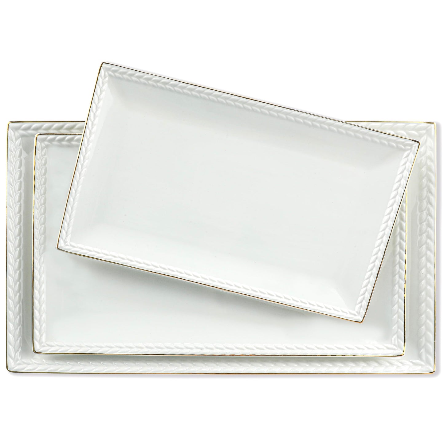 White Porcelain Serving Platters, Set of 3 – Kassel