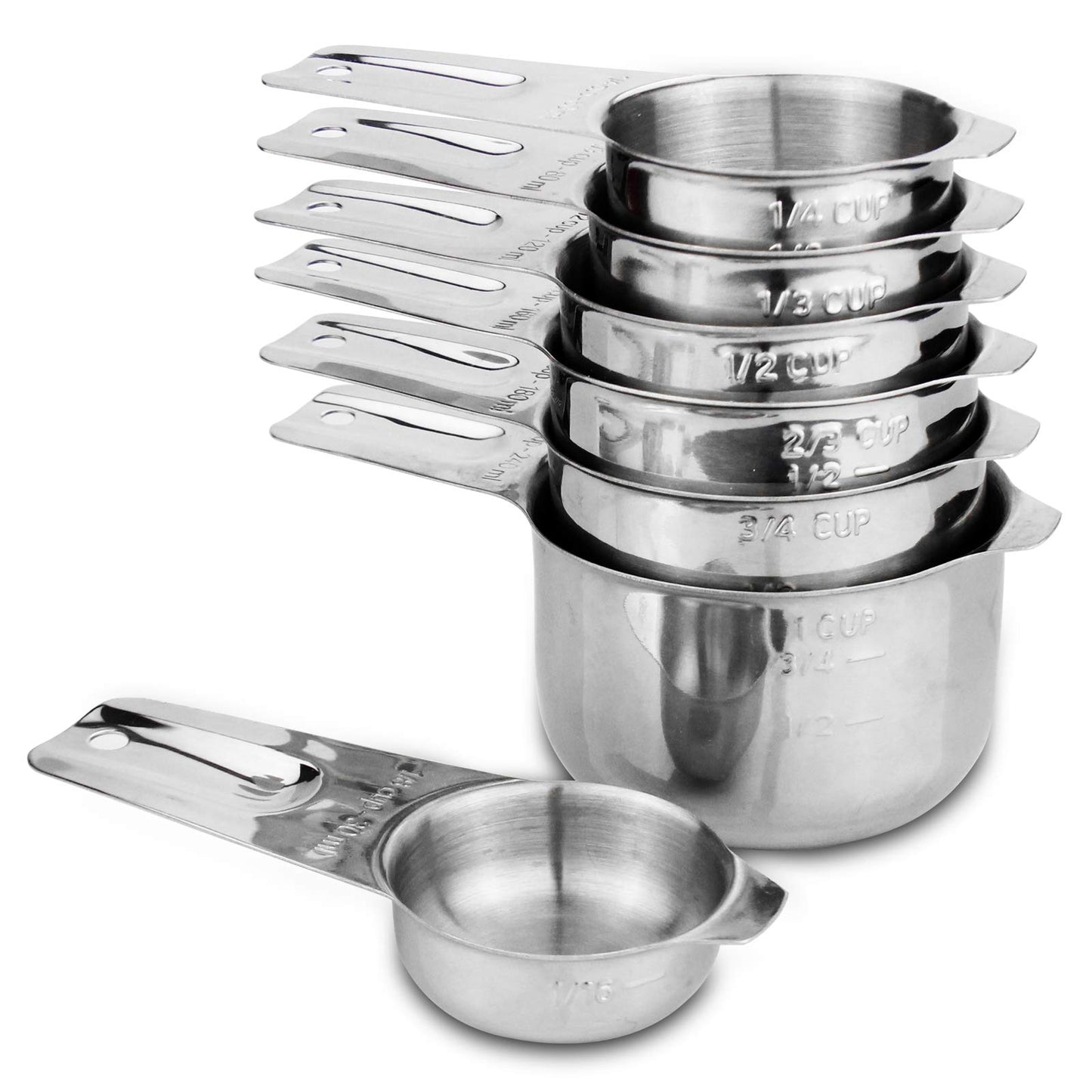 Microplastic-Free 18/8 Stainless Steel Measuring Cups & Spoons Set, 13-Piece